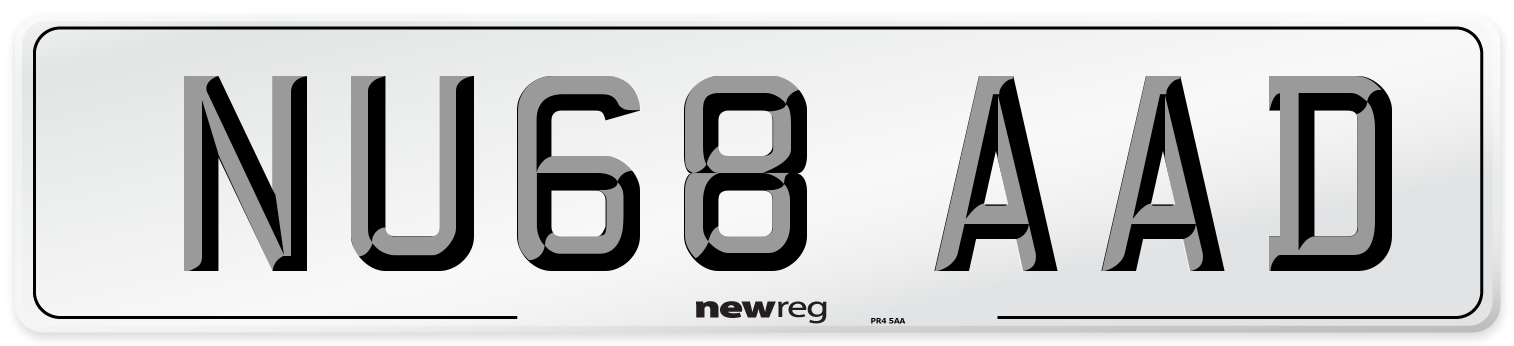 NU68 AAD Number Plate from New Reg